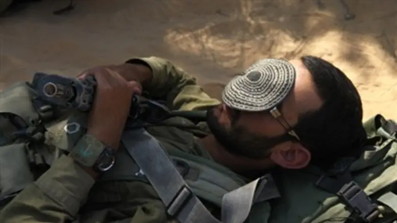 Religious soldier rests.