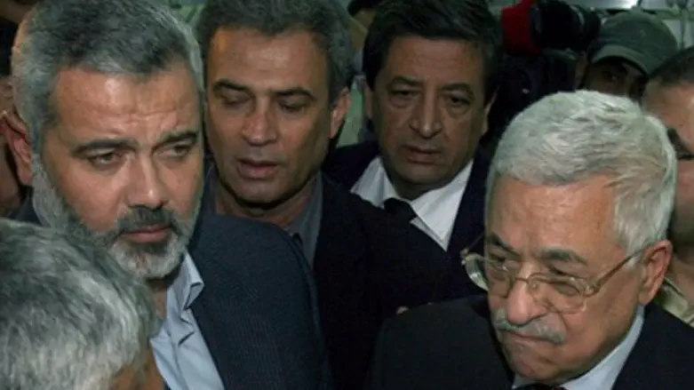 Abbas with Ismail Haniyeh