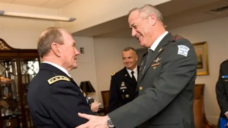Dempsey (left) and Israel's Lt. Gen. Gantz.