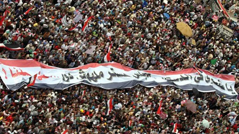Protesters in Tahrir Square, April 20, 2012