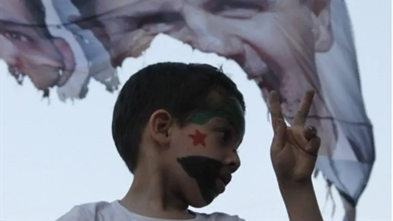 A child at Syrian rebel rally 