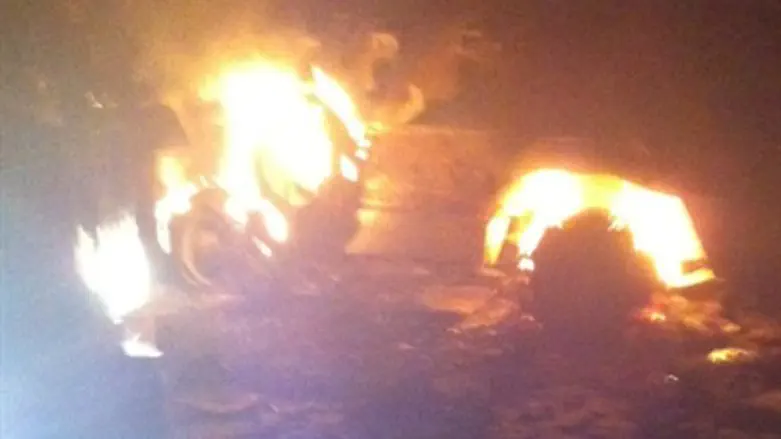 Burning Egyptian armored personnel carrier