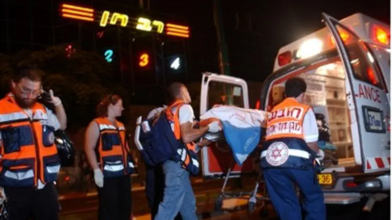 Medics evacuate bodies and injured people fro