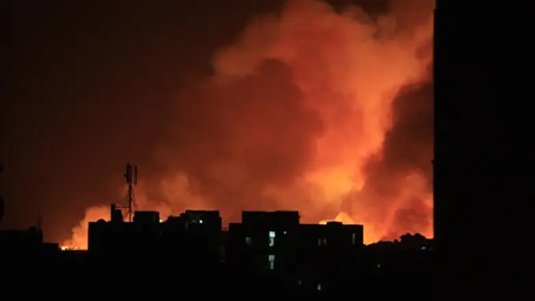 Fire engulf the Yarmouk ammunition factory in