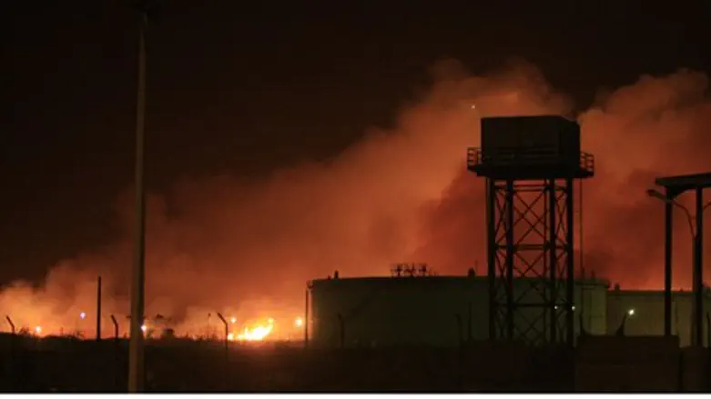 Fire at the Yarmouk ammunition factory in Kha