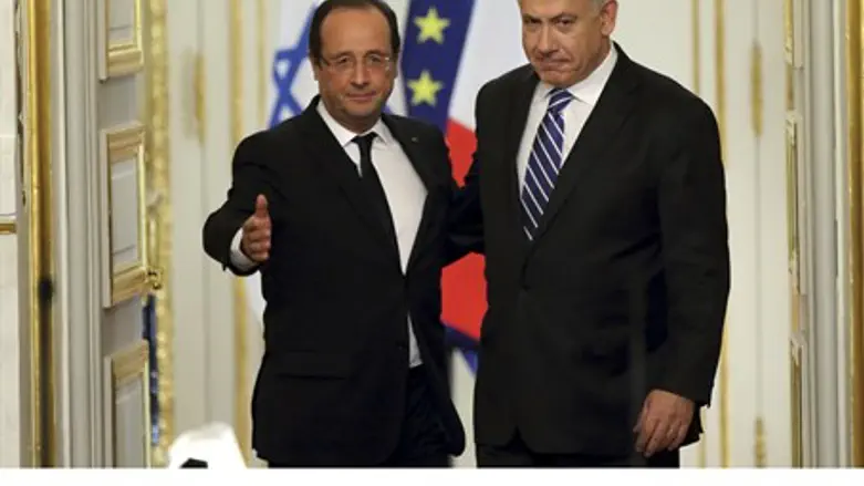 French Pres. Francois Hollande, Israeli PM Bi