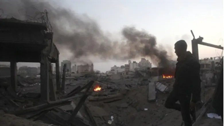 Aftermath of bombing in Gaza
