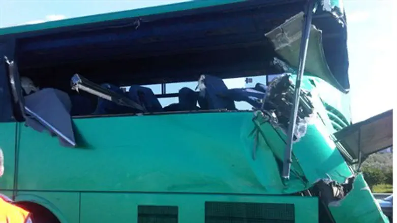 Egged bus damaged in accident
