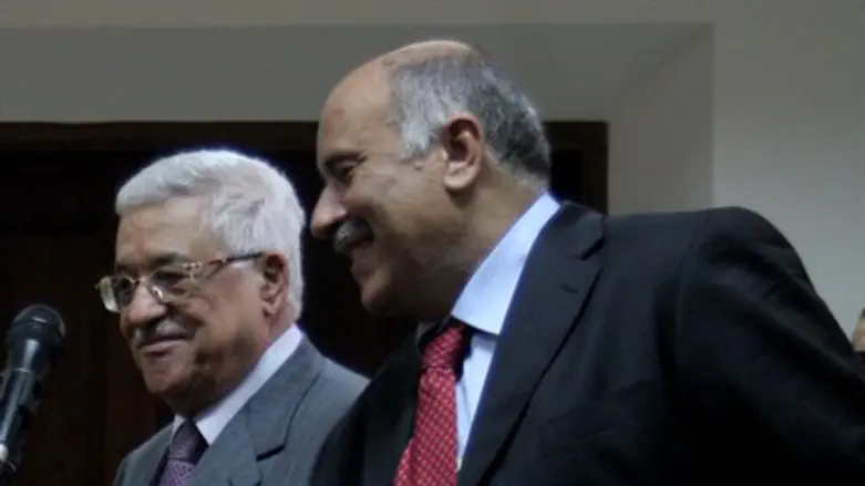 Rajoub (right) with Abbas