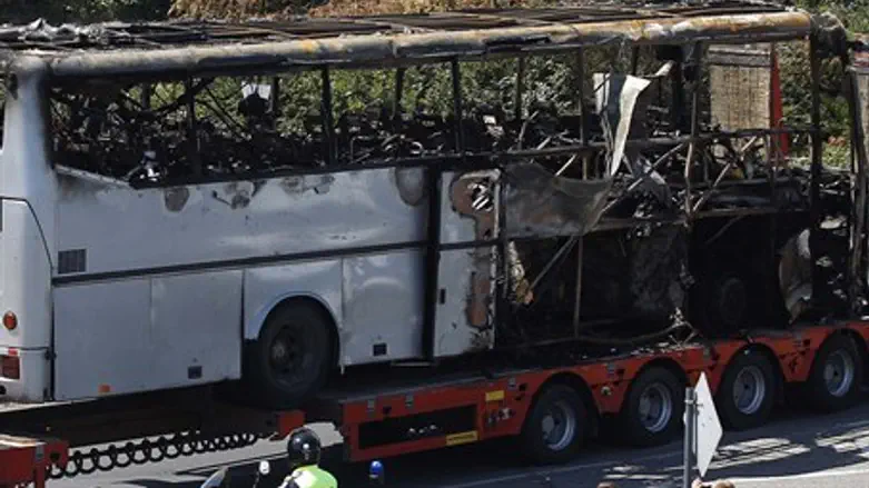 Bus that was damaged in Burgas attack