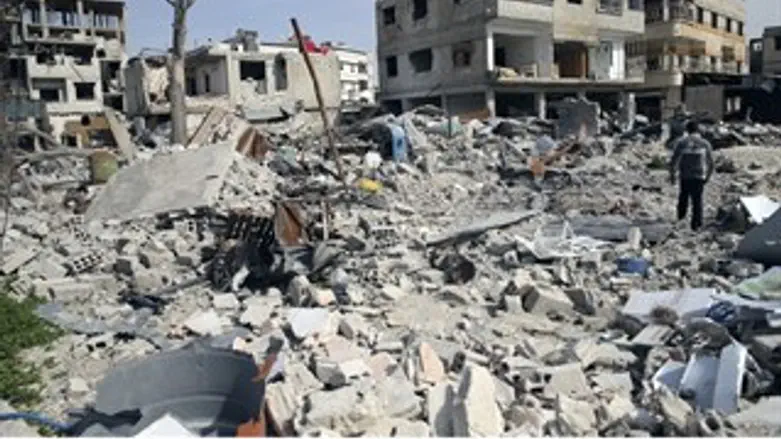 חורבות ההפצצות בדמשק