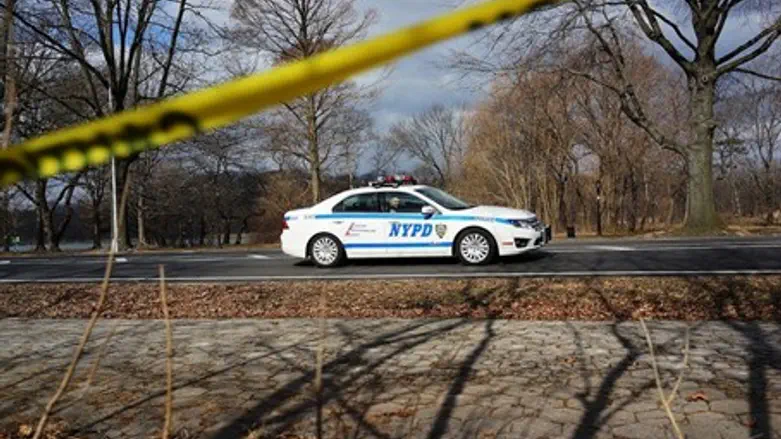 A police car patrols in Brooklyn