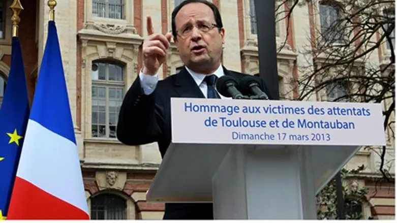 French Pres. Hollande at Toulouse memorial