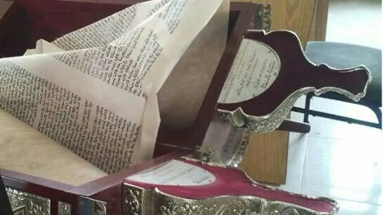 Defaced Torah scroll
