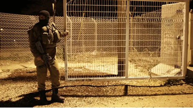 Soldier at Gaza security barrier