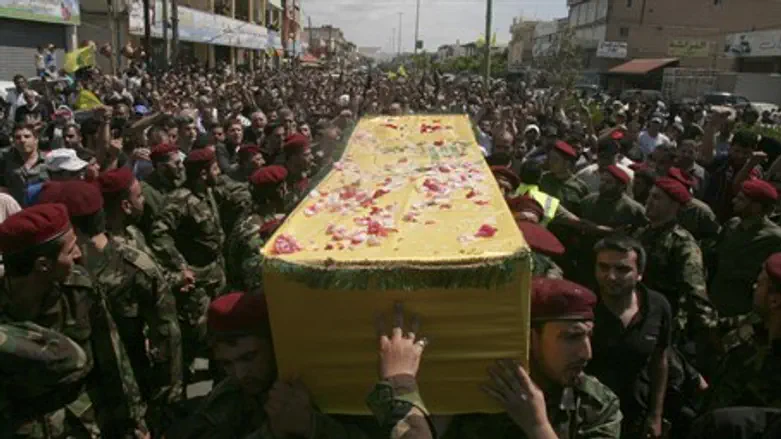 Coffin of Hizbullah terrorist killed in Syria