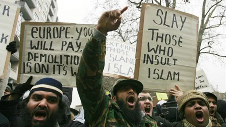 British Islamists protest Danish cartoon insu