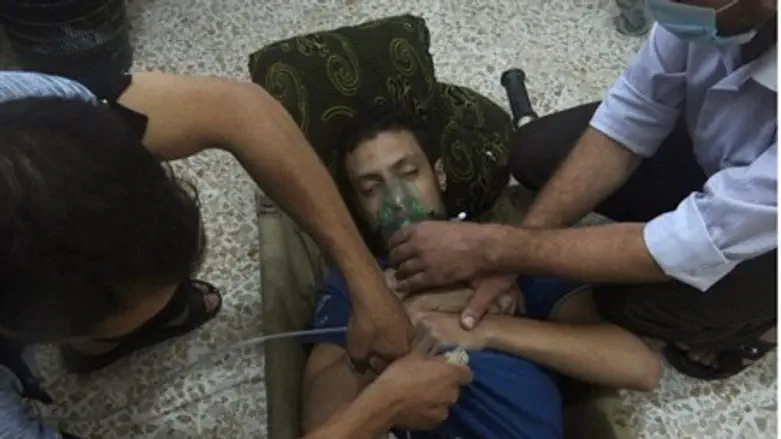 Victim of gas attack in Syria