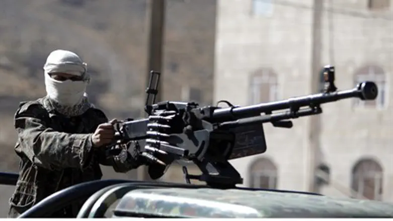 Yemeni paramilitary police trooper in Sanaa 