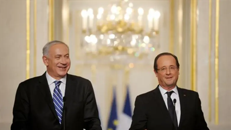 Netanyahu and Hollande (file)