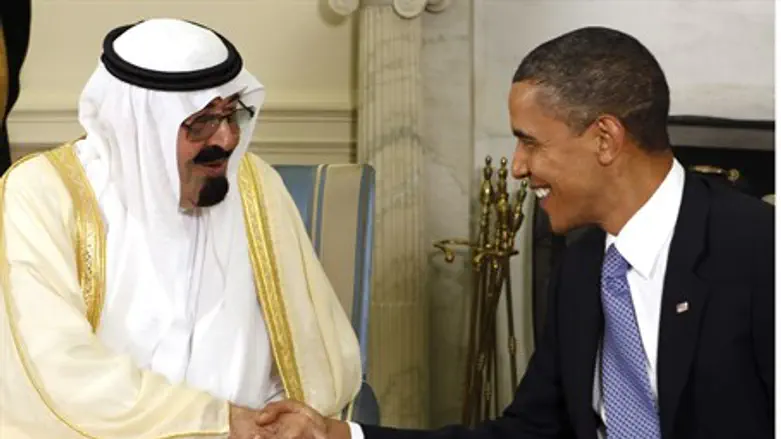 Saudi King Abdullah with Obama (archive)