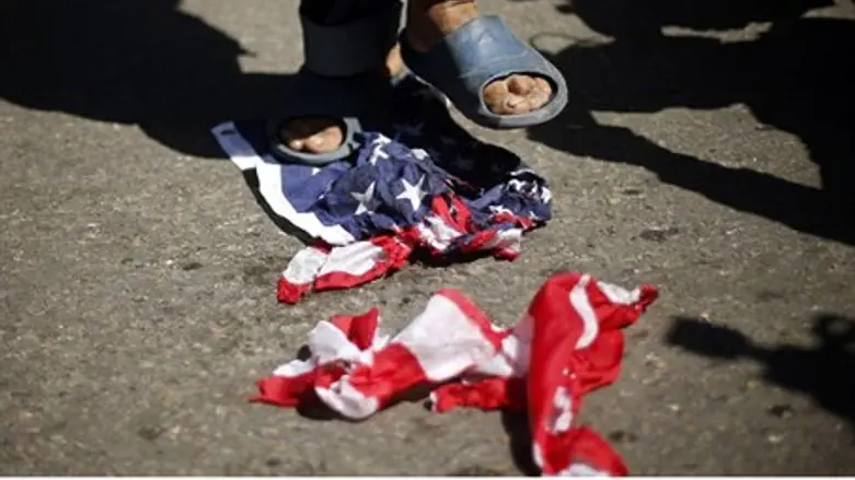  (file)Stepping on US flag in Gaza