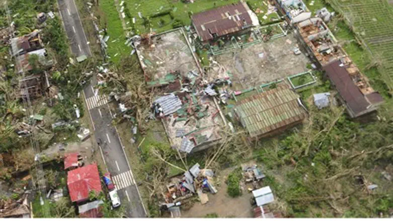 Aerial view of wreckage from Typhoon Haiyan