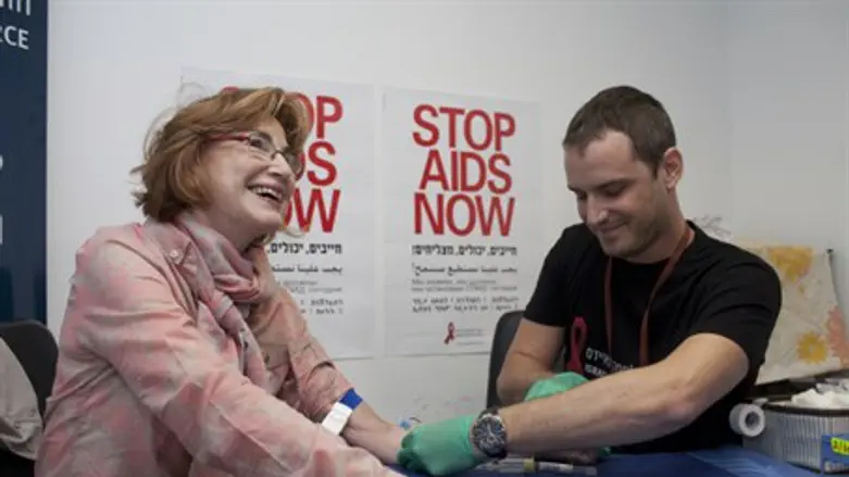 Yael German undergoes HIV screening in Knesse