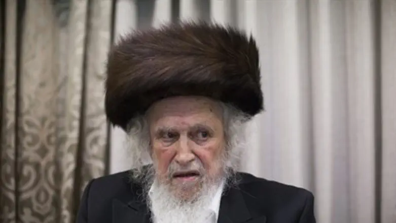 Rabbi Shmuel Auerbach at rally