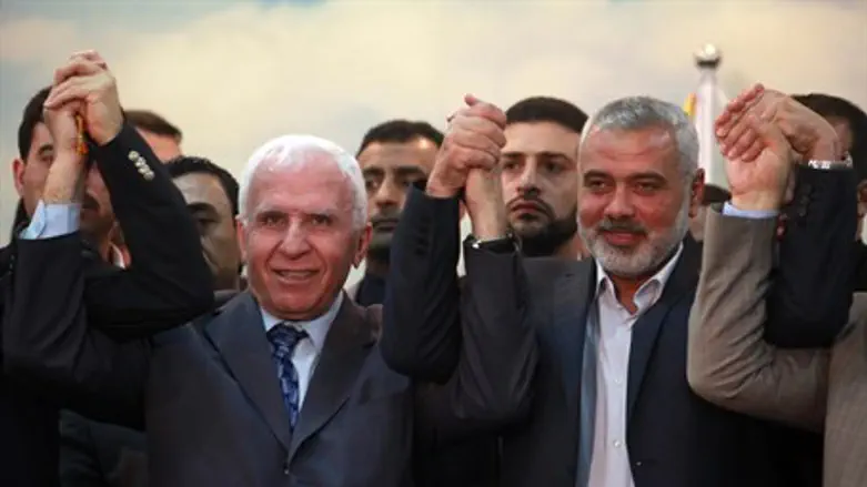 Fatah's Azzam al-Ahmed, Hamas's Ismail Haniye