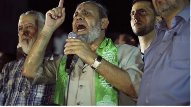 Hamas official Mahmoud al-Zahar at "victory r