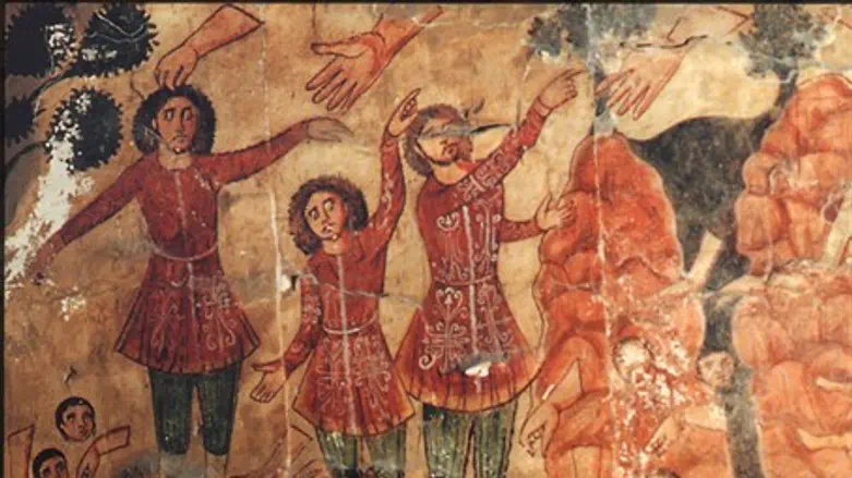 Wall fresco Dura Europos synagogue in Syria (illustrative)