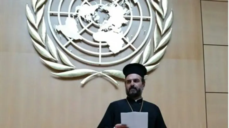 Father Gabriel Nadaf at the UN