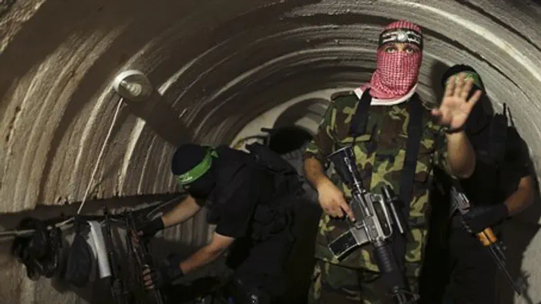 Hamas terrorists inside Gaza "terror tunnel"