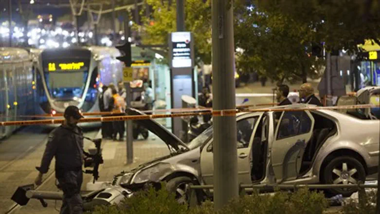 Scene of Jerusalem light rail attack
