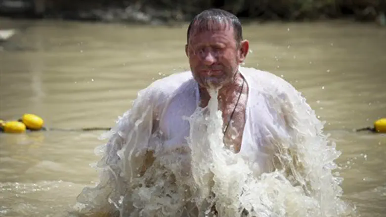 Christian baptism at the Jordan River