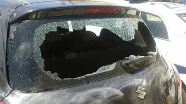 The officer's car after the attack