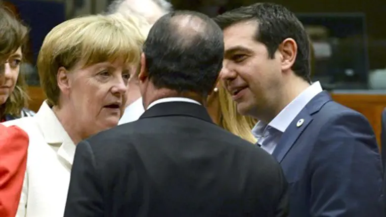 קנצלרית גרמניה, נשיא צרפת וראש ממשלת יוון בבריסל
