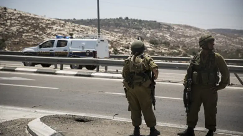IDF soldiers along Highway 443