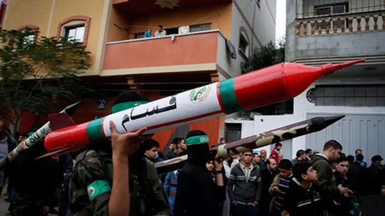 Hamas terrorists parade rockets in Gaza