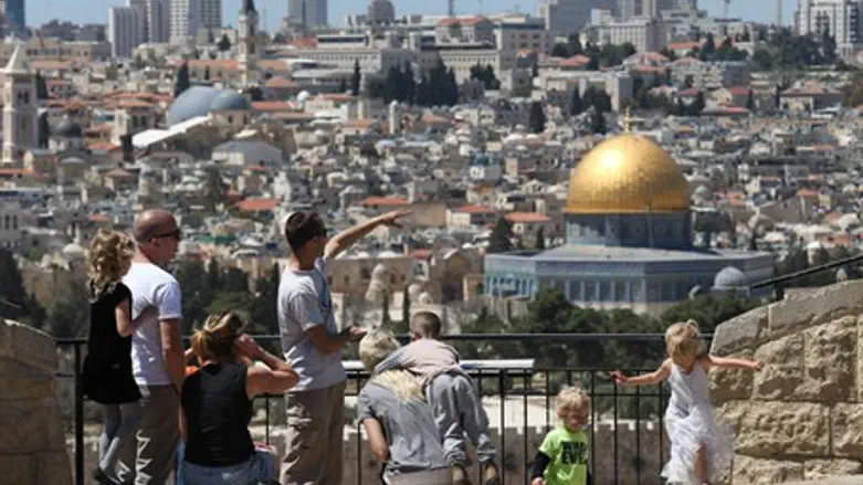 Tourists enjoy the sites in Jerusalem