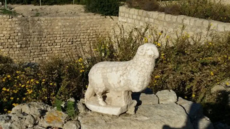 Ancient ram statue