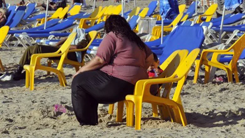 Obese person at Tel Aviv beach