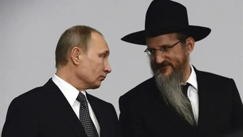 Vladimir Putin with Russian Chief Rabbi Berel Lazar