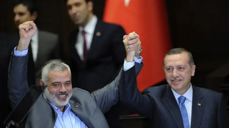 Recep Tayyip Erdogan, Hamas leader Ismail Haniyeh