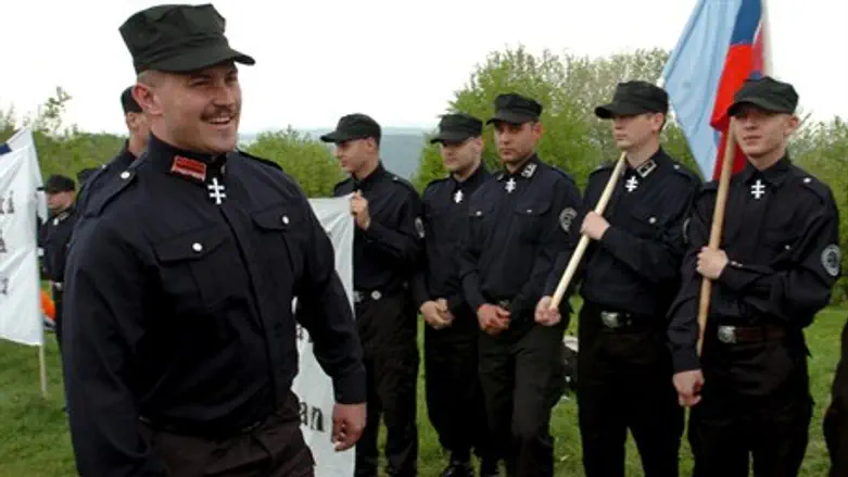 'Our Slovakia' party members in Nazi-esque uniforms