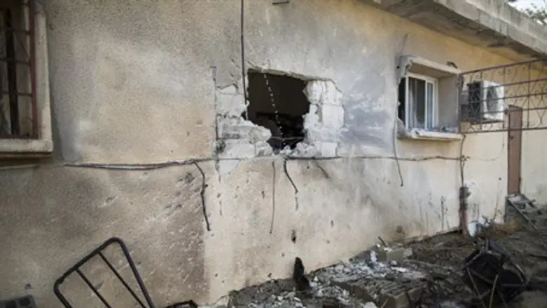 Israeli home damaged by Gaza rock