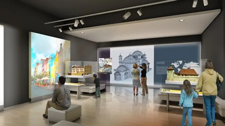 A rendering of Beit Hatfutsot updated Synagogue Hall