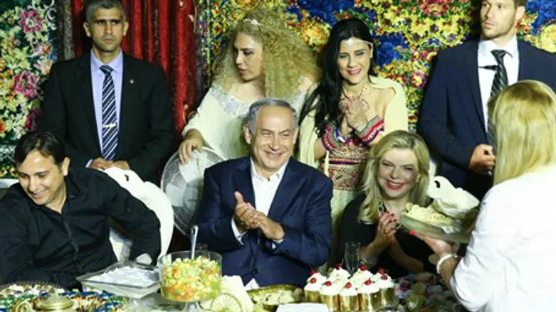 Binyamin and Sarah Netanyahu at Moroccan Mimouna celebrations