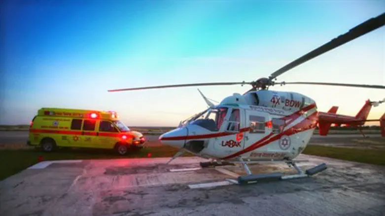 MDA helicopter and ambulance